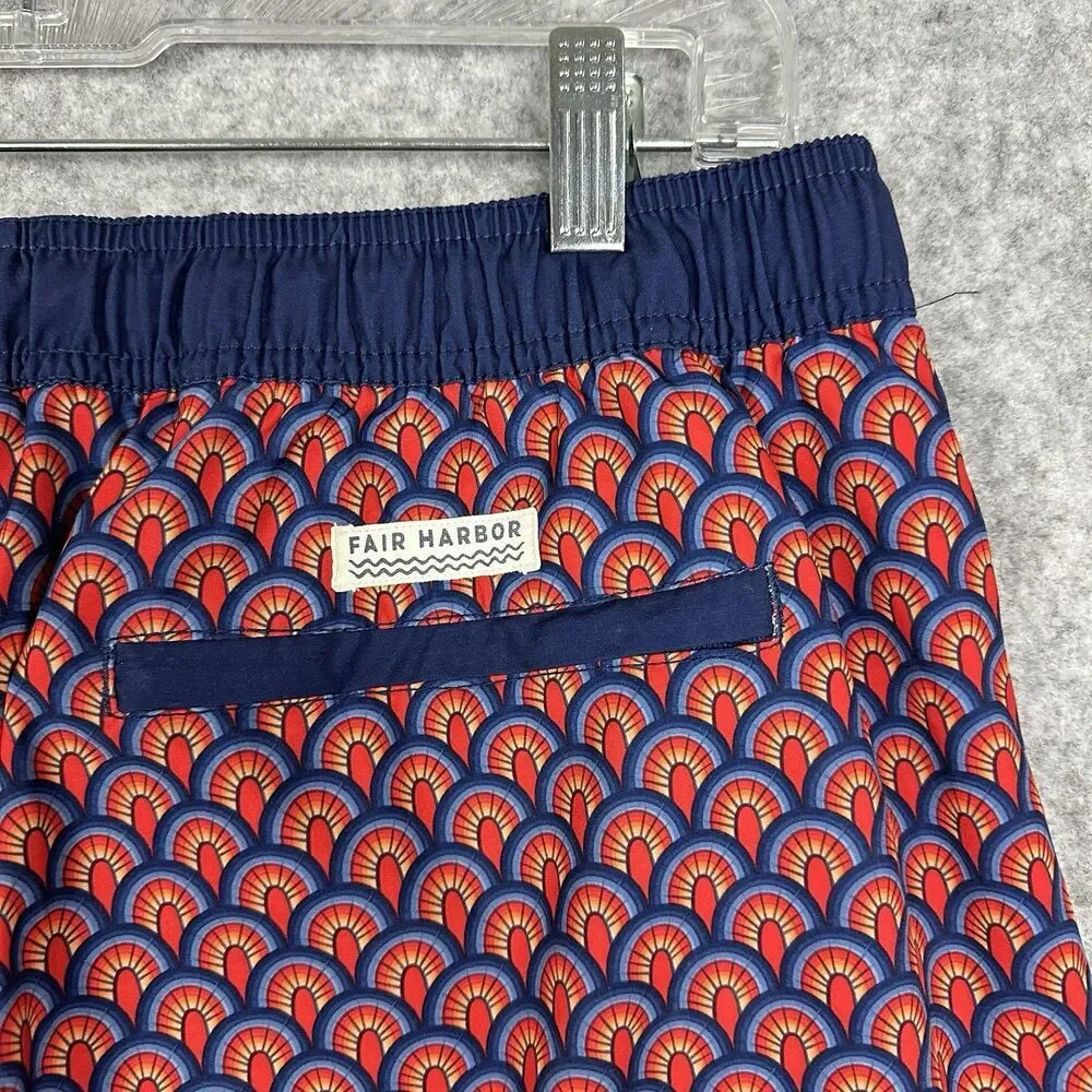 Fair Harbor Anchor Swim Trunks Shorts Mens XL Geometric Brief Lined Pockets*